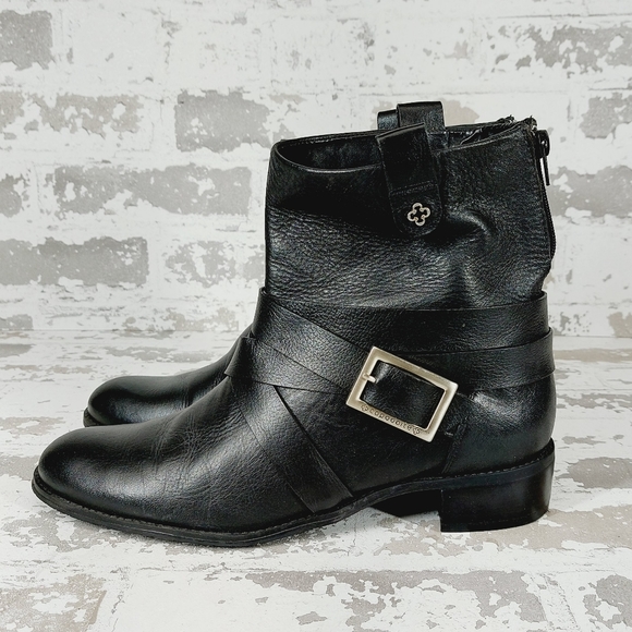 Capodarte Shoes - Capodarte Black Leather Buckle Back Zip Ankle Boots T281